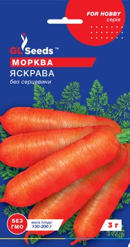 Насіння Моркви Яскрава (3г), For Hobby, TM GL Seeds