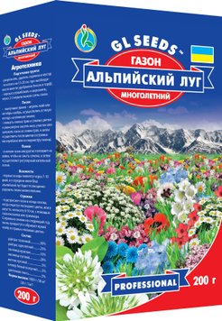 Насіння Трави газонної Альпійський луг mix (200г), Коробка, TM GL Seeds