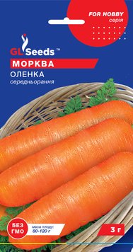 Насіння Моркви Оленка (3г), For Hobby, TM GL Seeds