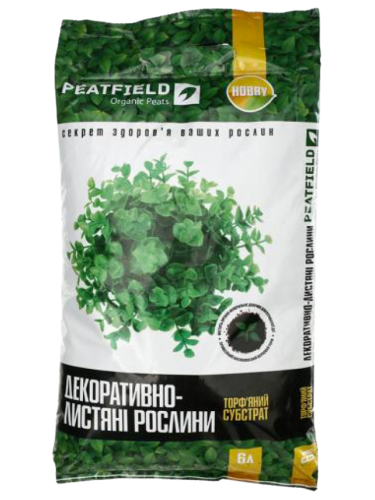 Торф’яний субстрат Для декоративно-листяних ТМ "PEATFIELD" 6 л.