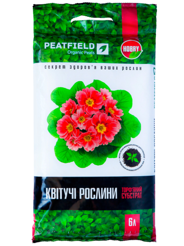 Торф’яний субстрат Для квітучих рослин ТМ "PEATFIELD" 6 л.