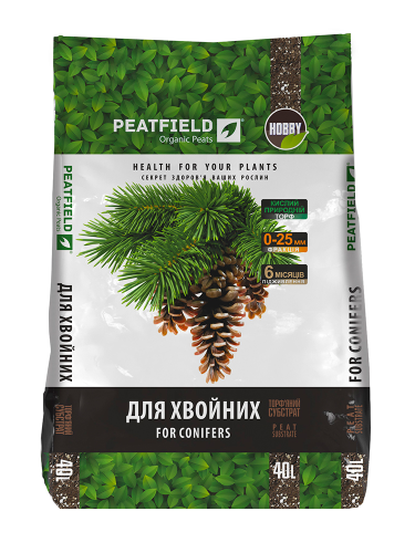 Торфяной субстрат Для хвойных ТМ PEATFIELD 40 л.