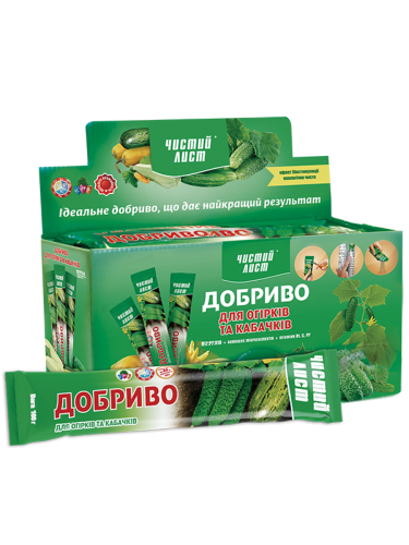 Удобрение кристаллическое для огурцов и кабачков ТМ "Чистый лист" 100 г.