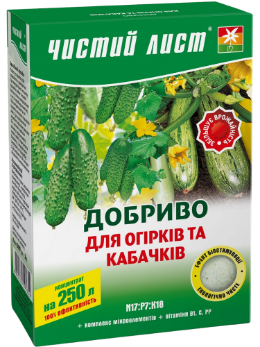 Добриво кристалічне для Огірків та Кабачків ТМ "Чистий лист" 300 г.