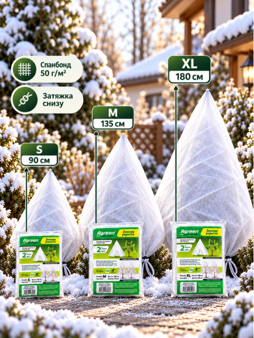 Зимние укрытия для роз и декоративных растений S+M+XL ТМ "Agreen"