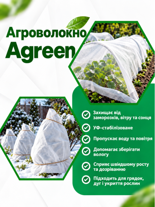 Агроволокно укрывное ТМ "Agreen" (плотность 42 г/м²) 1,6х5 м (8 м²)