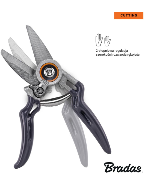 Секатор садовый из стали SK5, ALU, V-SERIES ТМ "Bradas" KT-V1042