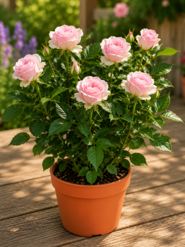 Роза в горшке Pale pink (комнатное растение)