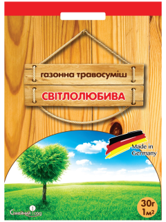 Газонная травосмесь "Светолюбива" ТМ "Семейный сад" 30 г.