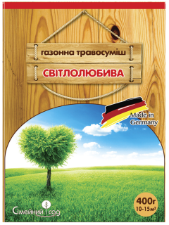 Газонная травосмесь "Светолюбива" ТМ "Семейный сад" 400 г.