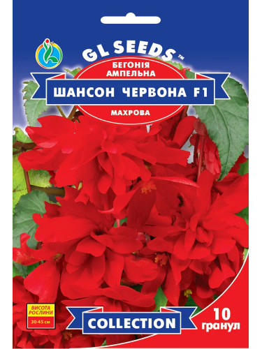 Бегонiя ампельна "Шансон червона F1" ТМ "GL Seeds" 10 шт.