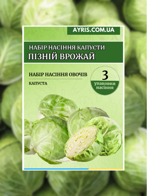 Набір насіння капусти Пізній врожай (3 упаковки)