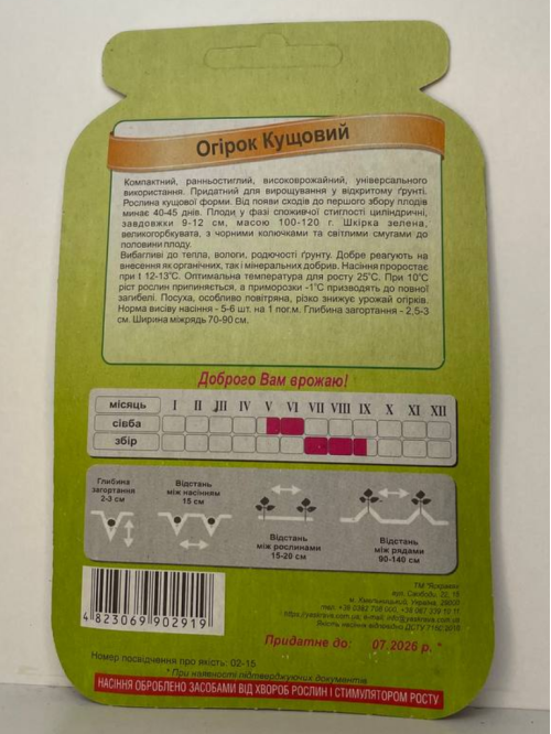 Огірок "Кущовий" ТМ "Яскрава" 45-55 шт.