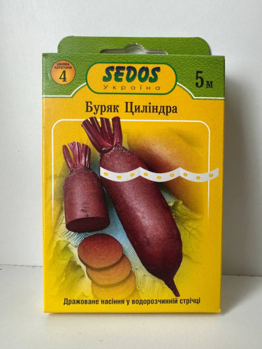 Свекла столовая "Цилиндра" ТМ "SEDOS" на ленте 5 м. (150 семян)