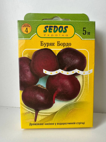 Свекла столовая "Бордо" ТМ "SEDOS" на ленте 5 м. (150 семян)