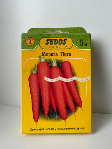 Морковь "Тинга" ТМ "SEDOS" на ленте 5 м. (250 семян)