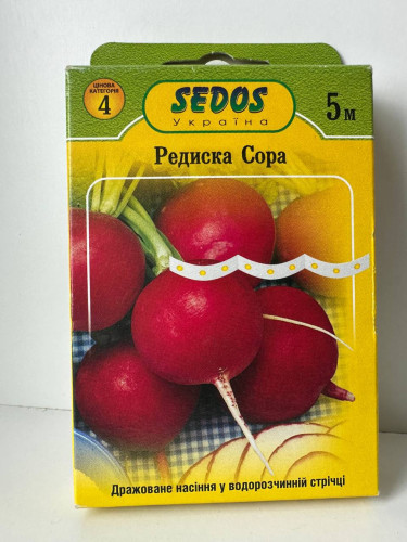 Редиска "Сора" ТМ "SEDOS" на стрічці 5 м. (150 насінин)
