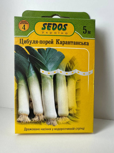 Цибуля-порей "Карантанська" ТМ "SEDOS" на стрічці 5 м. (150 насінин)