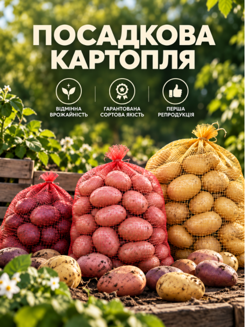 Картопля Берніна насіннєва (середньостиглий, 1 репродукція) 10 кг.