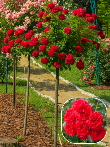 Роза штамбовая Scarlet Meillandecor